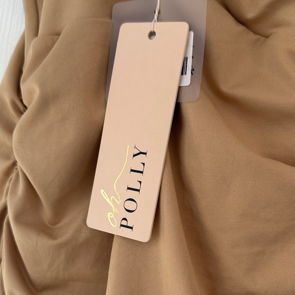 Tan Ruched Dress - Picture 2 of 4
